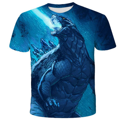 Cool Godzilla- Тениска Movie King Kong Tee за момчета Момичета Лято 3D щампа Горнища с къс ръкав Детски дрехи Дишаща тениска