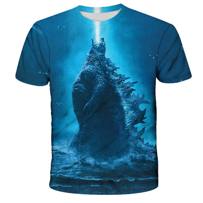 Cool Godzilla- Тениска Movie King Kong Tee за момчета Момичета Лято 3D щампа Горнища с къс ръкав Детски дрехи Дишаща тениска