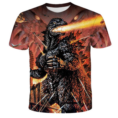 Cool Godzilla- Тениска Movie King Kong Tee за момчета Момичета Лято 3D щампа Горнища с къс ръкав Детски дрехи Дишаща тениска