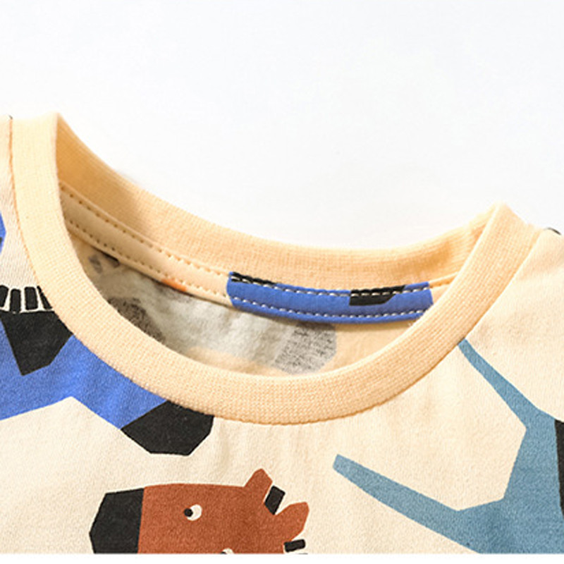 Little maven Dječje majice Ljetne majice za dječake Kratkih rukava Životinje Zebra Žirafa Otisci Dječje majice Pamučne slatke dječje majice