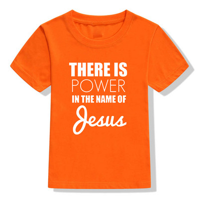 Postoji moć u imenu Isusa Djeca Djevojčice Dječaci Majica kratkih rukava Dječja ljetna odjeća Gornji dijelovi Odjeća Ležerne majice