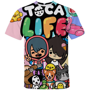 Παιχνίδι Toca Life World Tshirt 3D Anime Toca Boca 3d Print T-shirt Παιδική μόδα Υπερμεγέθη μπλουζάκια Μπλουζάκια μπλουζάκια Ρούχα