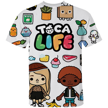 Παιχνίδι Toca Life World Tshirt 3D Anime Toca Boca 3d Print T-shirt Παιδική μόδα Υπερμεγέθη μπλουζάκια Μπλουζάκια μπλουζάκια Ρούχα