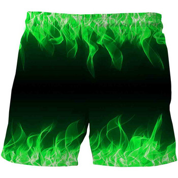 Цветен пламък, воден 3D печат Детски модни бански костюми Къси панталони Летни плажни бански дрехи за момчета и момичета 4-14 г. Детски плувен багажник