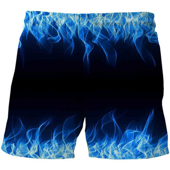 Цветен пламък, воден 3D печат Детски модни бански костюми Къси панталони Летни плажни бански дрехи за момчета и момичета 4-14 г. Детски плувен багажник