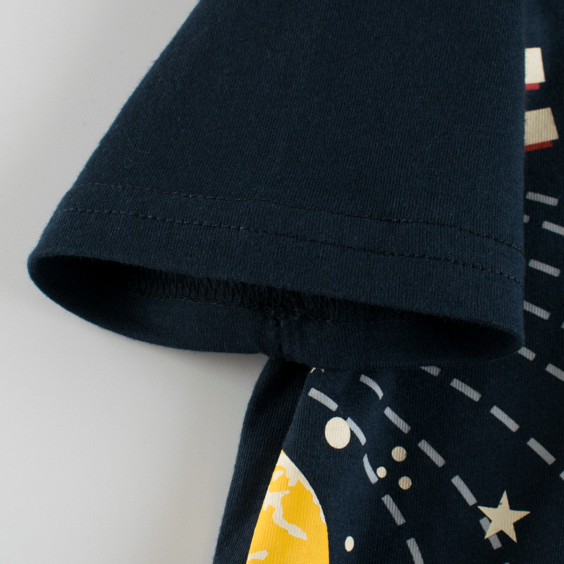 2022. Dječja odjeća Majice kratkih rukava za dječake 100% pamuk kratkih rukava Autobus Dinosauri Svemirski kamion Crtić Dječje ležerne sportske majice