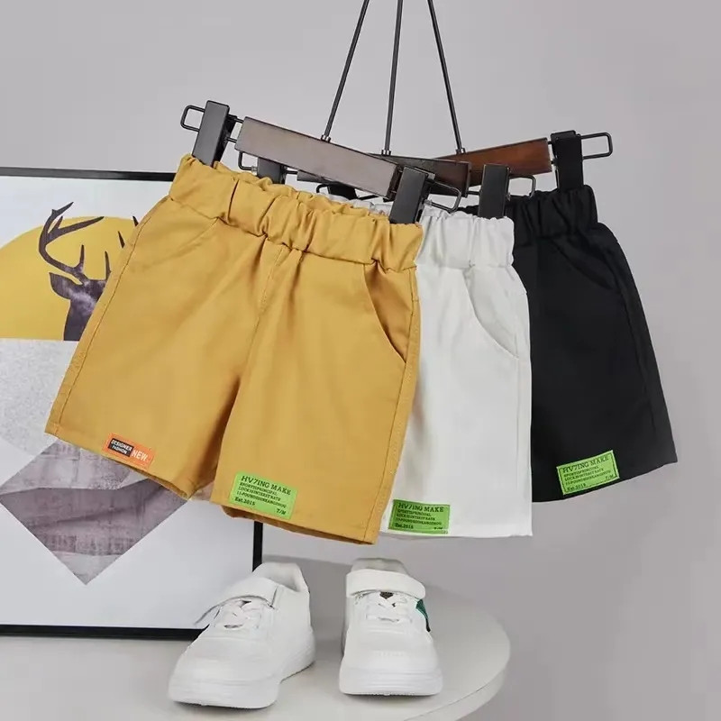 Pamučne dječje ljetne kratke hlače za dječake Ležerne široke jednobojne kratke hlače s uzicom za dječake P6607