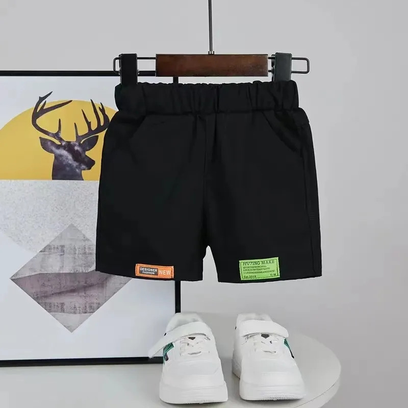 Pamučne dječje ljetne kratke hlače za dječake Ležerne široke jednobojne kratke hlače s uzicom za dječake P6607