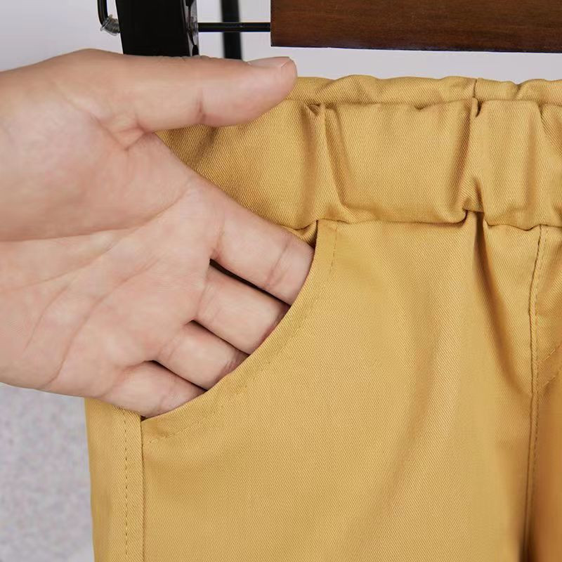 Pamučne dječje ljetne kratke hlače za dječake Ležerne široke jednobojne kratke hlače s uzicom za dječake P6607