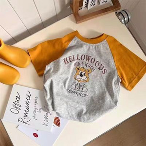 T-krekls Bērnu apģērbs Zēniem Meiteņu T-krekls ar īsām piedurknēm Zēniem Meitenēm 2023. gada vasaras modes karikatūra ar apdrukātu apaļkaklu, brīvs tops