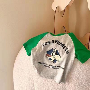 T-krekls Bērnu apģērbs Zēniem Meiteņu T-krekls ar īsām piedurknēm Zēniem Meitenēm 2023. gada vasaras modes karikatūra ar apdrukātu apaļkaklu, brīvs tops