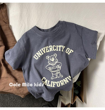 T-krekls Bērnu apģērbs Zēniem Meiteņu T-krekls ar īsām piedurknēm Zēniem Meitenēm 2023. gada vasaras modes karikatūra ar apdrukātu apaļkaklu, brīvs tops