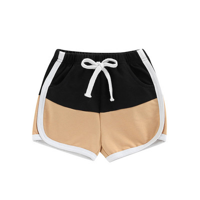 Nyári gyerekek fiúk alkalmi rövidnadrágok Patchwork színes rugalmas derék fiúk pamut térdig érő strand rövidnadrágok gyermek baba fiú ruhák