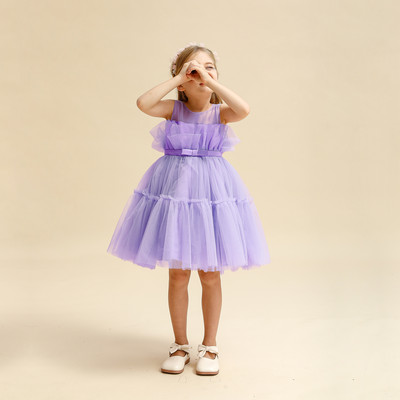 Elegantne večernje haljine za djevojke Rođendanska haljina za djevojčice 1-5T Ljetna nova odjeća bez rukava s mašnama na volane Svečana haljina za bebe