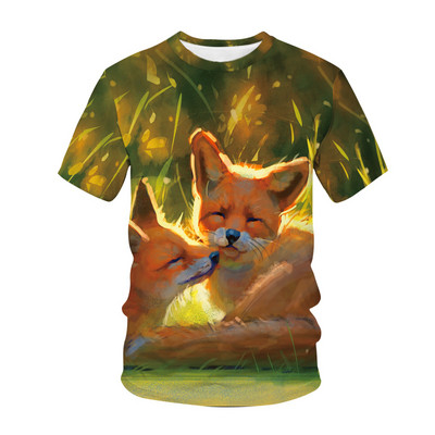 Kawaii Animals Foxes 3D Printed Детска тениска Модна ежедневна тениска с карикатури Момчета Момичета Детско облекло за момичета