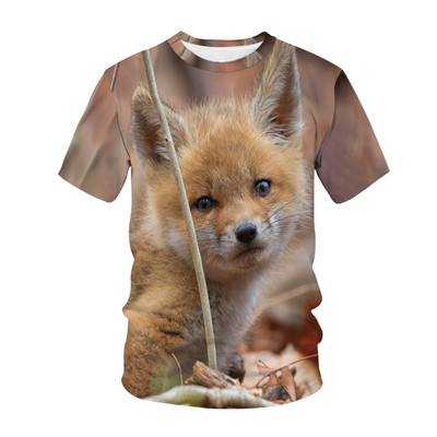 Kawaii Animals Foxes 3D Printed Детска тениска Модна ежедневна тениска с карикатури Момчета Момичета Детско облекло за момичета