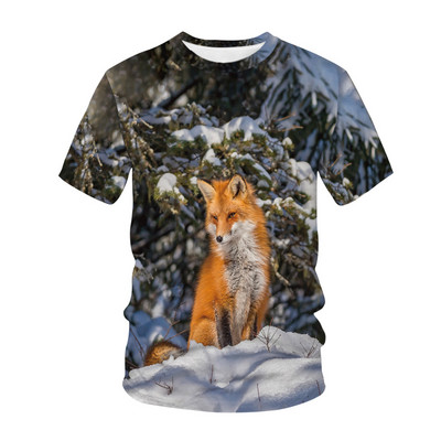 Kawaii Animals Foxes 3D Printed Детска тениска Модна ежедневна тениска с карикатури Момчета Момичета Детско облекло за момичета