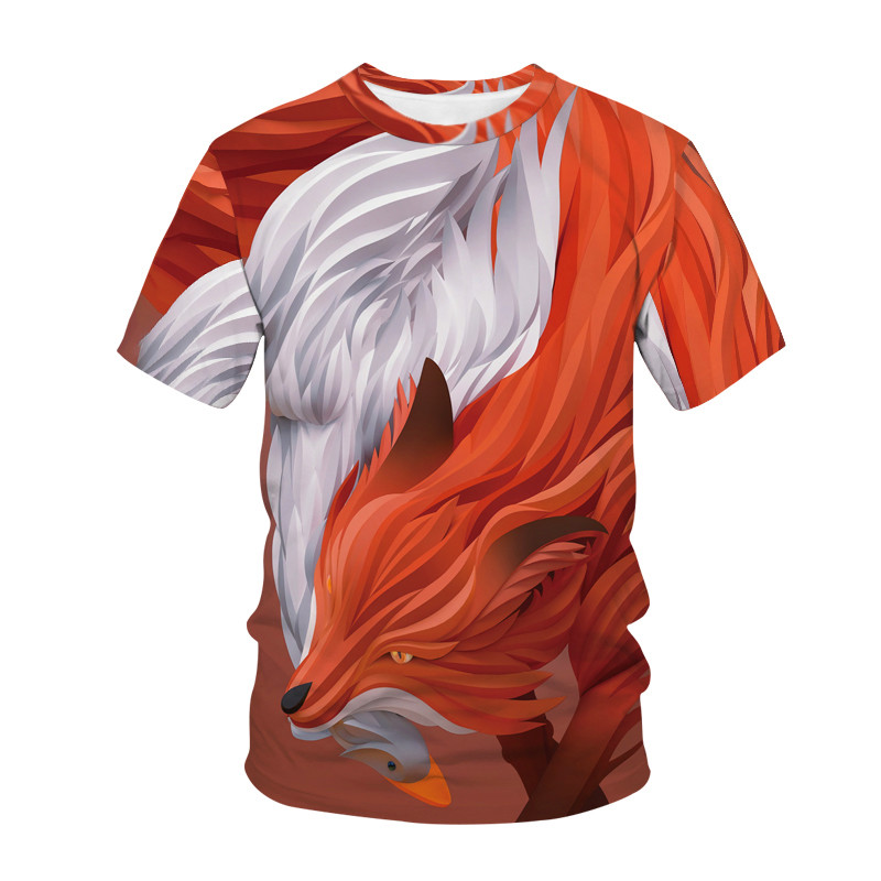 Kawaii Animals Foxes 3D Prinditud Laste T-särk Mood vabaaja Multikad T-särk poisid Tüdrukud Lasteriided tüdrukutele