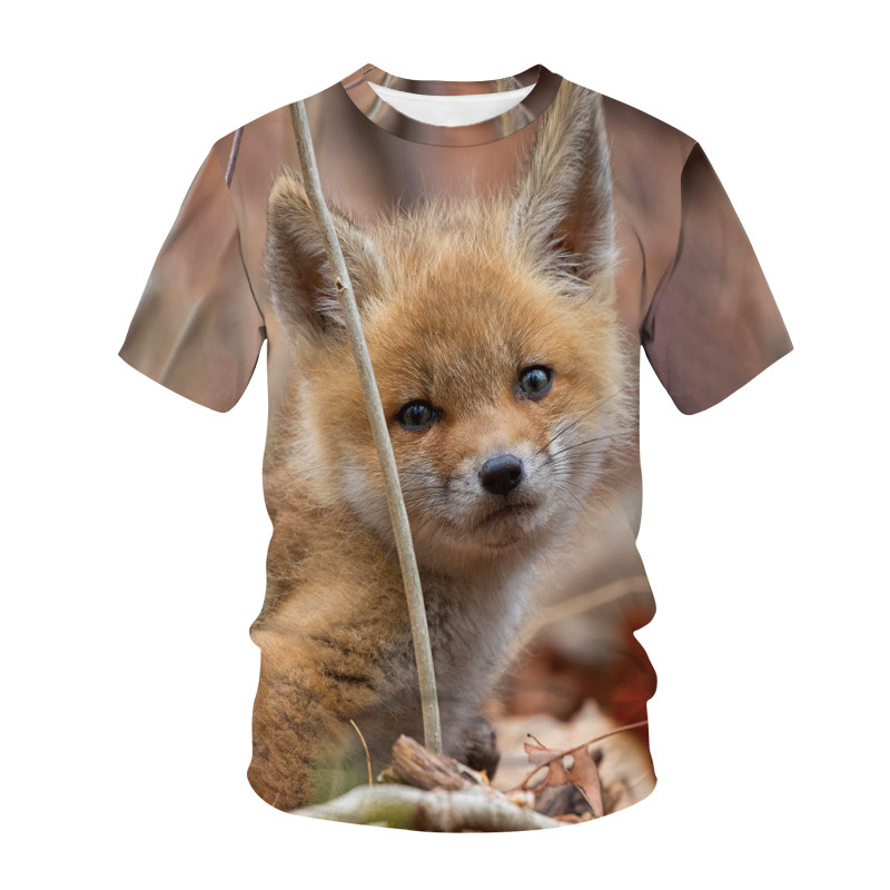 Kawaii Animals Foxes 3D Prinditud Laste T-särk Mood vabaaja Multikad T-särk poisid Tüdrukud Lasteriided tüdrukutele