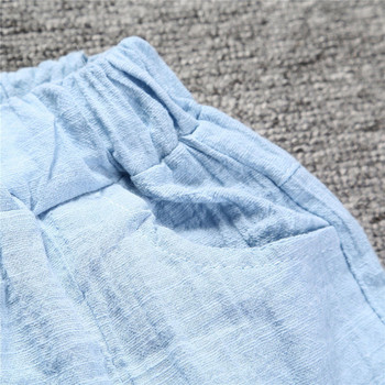 Нови летни детски памучни набръчкани ежедневни къси панталони за момчета и момичета Плажни свободни горещи шорти WT026