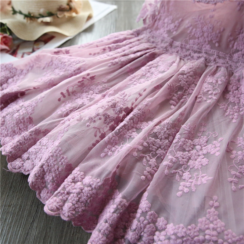 Vasaros mažylių mergaičių nėrinių tortinė suknelė vaikams be rankovių gėlėta tinklinė vestuvinė suknelė Vaikiški drabužiai mergaitėms nuo 3 iki 8 metų