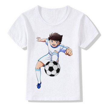 Лятна аниме тениска Captain Tsubasa Детска тениска с къс ръкав за свободното време Boy Football Motion Тениски за момчета Момичета 24M-9T
