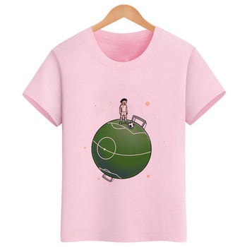 Лятна аниме тениска Captain Tsubasa Детска тениска с къс ръкав за свободното време Boy Football Motion Тениски за момчета Момичета 24M-9T