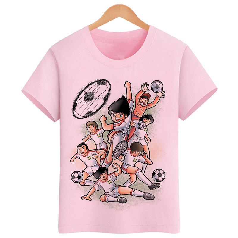 Ljetna anime majica Captain Tsubasa Dječja majica kratkih rukava za slobodno vrijeme Dječačke nogometne pokretne majice za dječake Djevojčice 24M-9T