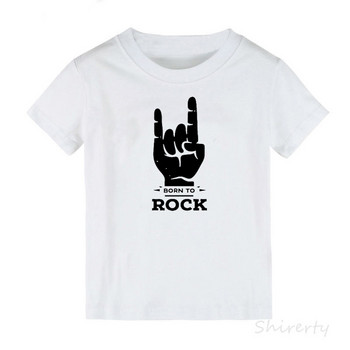 Born To Rock Παιδικό μπλουζάκι για αγόρια για κορίτσια Unisex βρεφικά ρούχα Cool μπλουζάκια σε στυλ μόδας Παιδικά καλοκαιρινά κοντομάνικα γραφικά μπλουζάκια