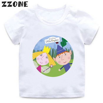 Ben And Holly Kingdom Παιδικά αστεία μπλουζάκια κινουμένων σχεδίων Χαριτωμένα κοριτσίστικα ρούχα Βρεφικά μπλουζάκια για αγόρια καλοκαιρινά κοντομάνικα παιδικά μπλουζάκια,ooo5038