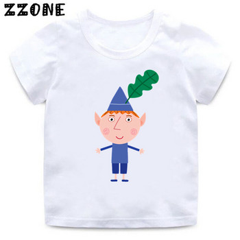 Ben And Holly Kingdom Cartoon Детски забавни тениски Сладки дрехи за момичета Тениска за бебета и момчета Летни детски блузи с къс ръкав, ooo5038