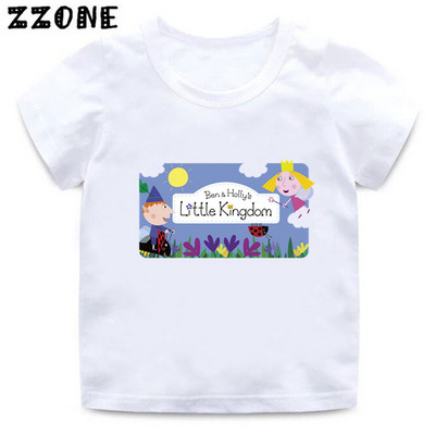 Ben And Holly Kingdom Cartoon Dječje smiješne majice Odjeća za slatke djevojčice Majice kratkih rukava za dječake Ljetne dječje majice kratkih rukava,ooo5038