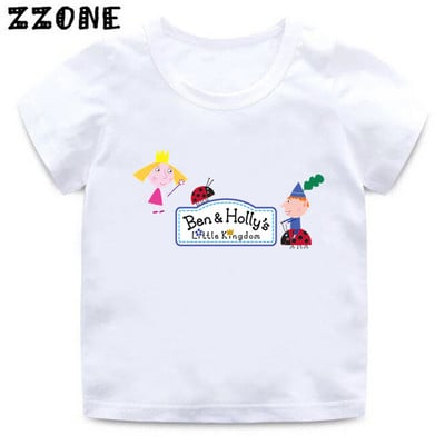 Ben And Holly Kingdom Cartoon Dječje smiješne majice Odjeća za slatke djevojčice Majice kratkih rukava za dječake Ljetne dječje majice kratkih rukava,ooo5038