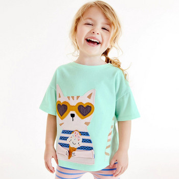 Little maven 2023 Καλοκαιρινή μπλουζάκια για κορίτσια Ζώα γάτες Απλικέ Βρεφικά κοριτσάκια Μπλουζάκια μπλουζάκια για μικρά κορίτσια Σορτ μανίκια ρούχα