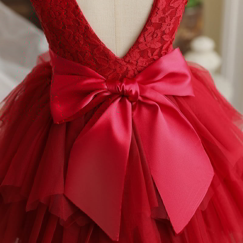 Vintage tüdrukute uus kaartikandiga lillekleit Väikese tüdruku sünnipäevapidu kohev kihiline kostüüm, laste jõulukleit tüllist tutu