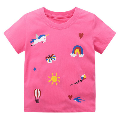 Jumping Meters Majica kratkih rukava za ljetne djevojke, slatki zec, jednorog, izvezena pletena prozračna pamučna odjeća za bebe