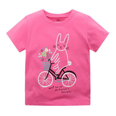 Jumping Meters Majica kratkih rukava za ljetne djevojke, slatki zec, jednorog, izvezena pletena prozračna pamučna odjeća za bebe