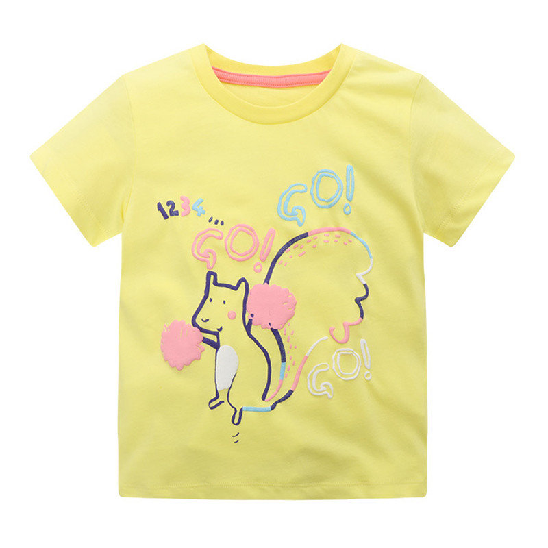 Jumping Meters Majica kratkih rukava za ljetne djevojke, slatki zec, jednorog, izvezena pletena prozračna pamučna odjeća za bebe