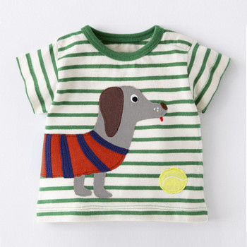 Little maven 2022 Βρεφικά αγόρια καλοκαιρινά ρούχα με Little Dog Cotton Υπέροχα μπλουζάκια κινουμένων σχεδίων Παιδικά καθημερινά ρούχα 1-6 ετών