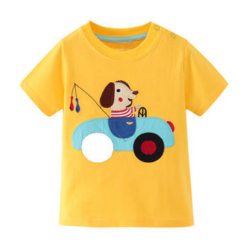 Little maven 2022 Летни дрехи за бебета и момчета с малко куче, памук, прекрасни анимационни горнища, детски ежедневни дрехи 1-6 години