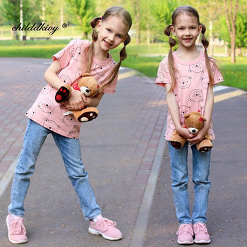Детска лятна тениска за момичета Сладки памучни дрехи за момичета Детска тениска с къс ръкав Тениска за момиче Детски дрехи от 2 до 8 години
