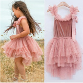 Elegantna ružičasta rođendanska mašna princezine haljine za djevojčice, dječja ljetna nova haljina sa šljokicama i sirenom, večernji kostim za zabavu za djevojčice