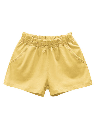 LJMOFA Ljetne pamučne kratke hlače za djevojčice Jednobojne ružičaste modne slatke kratke hlače za malu djecu visokog struka Elastične dječje hlače Odjeća za bebe D344