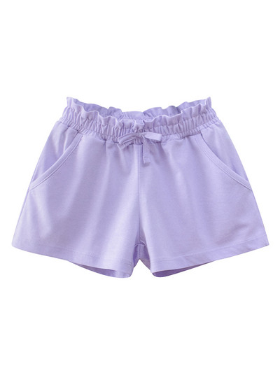 LJMOFA Ljetne pamučne kratke hlače za djevojčice Jednobojne ružičaste modne slatke kratke hlače za malu djecu visokog struka Elastične dječje hlače Odjeća za bebe D344