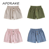 2023 0-3Y väikelaste poiste ja tüdrukute taskutega suvepüksid, elastne vöökoht, massiivne lahtine puuvillane vabaaja lühikesed püksid Sportlikud jooksupüksid