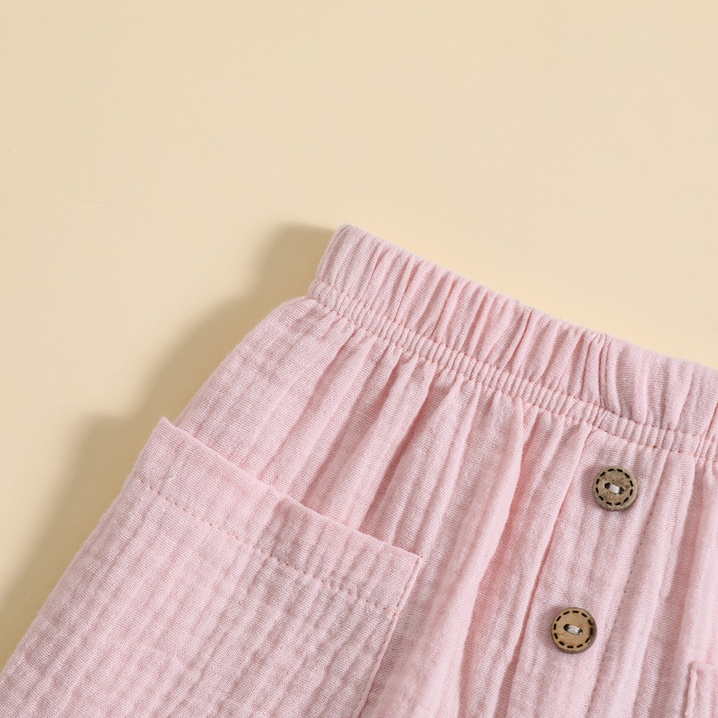 2023 0-3Y väikelaste poiste ja tüdrukute taskutega suvepüksid, elastne vöökoht, massiivne lahtine puuvillane vabaaja lühikesed püksid Sportlikud jooksupüksid