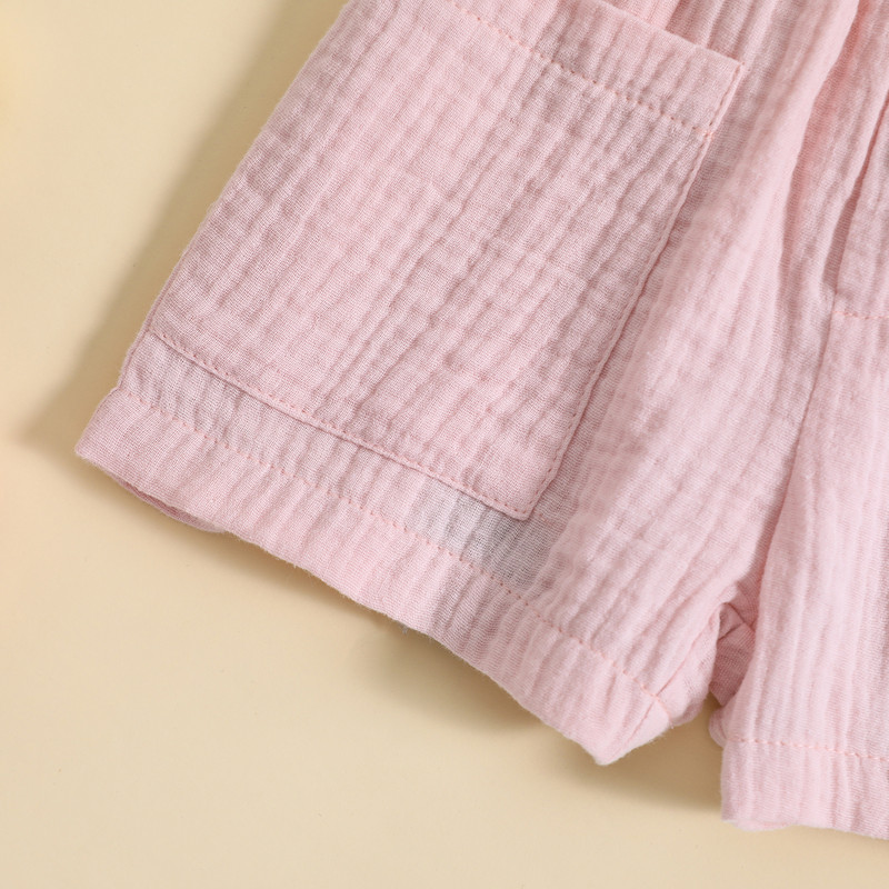 2023 0-3Y väikelaste poiste ja tüdrukute taskutega suvepüksid, elastne vöökoht, massiivne lahtine puuvillane vabaaja lühikesed püksid Sportlikud jooksupüksid