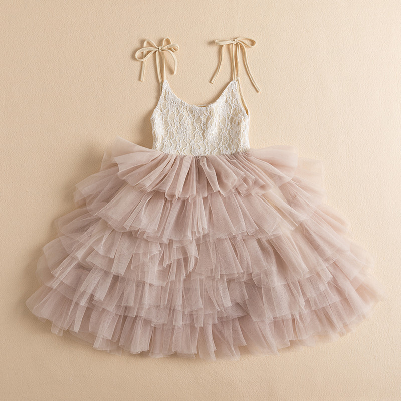 Mergaičių vakarėlio princesės suknelės su nėriniais gėlėmis gimtadienio proga Sluoksniuotos tiulio suknelės be rankovių, vaikiškos vakarinės suknelės mergaičių suknelės vestuvėms