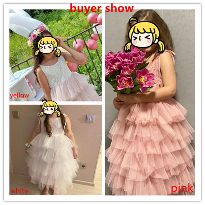 Mergaičių vakarėlio princesės suknelės su nėriniais gėlėmis gimtadienio proga Sluoksniuotos tiulio suknelės be rankovių, vaikiškos vakarinės suknelės mergaičių suknelės vestuvėms