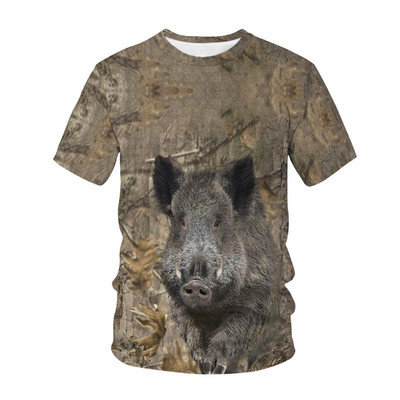 Тениски Jungle Camouflage Животни Лято Детско облекло 3D принт Детска тениска Модна ежедневна тениска с анимационни филми Горнища за момче и момиче